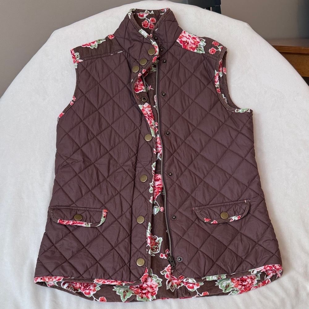 Matilda Jane Brown Floral Puffer Vest